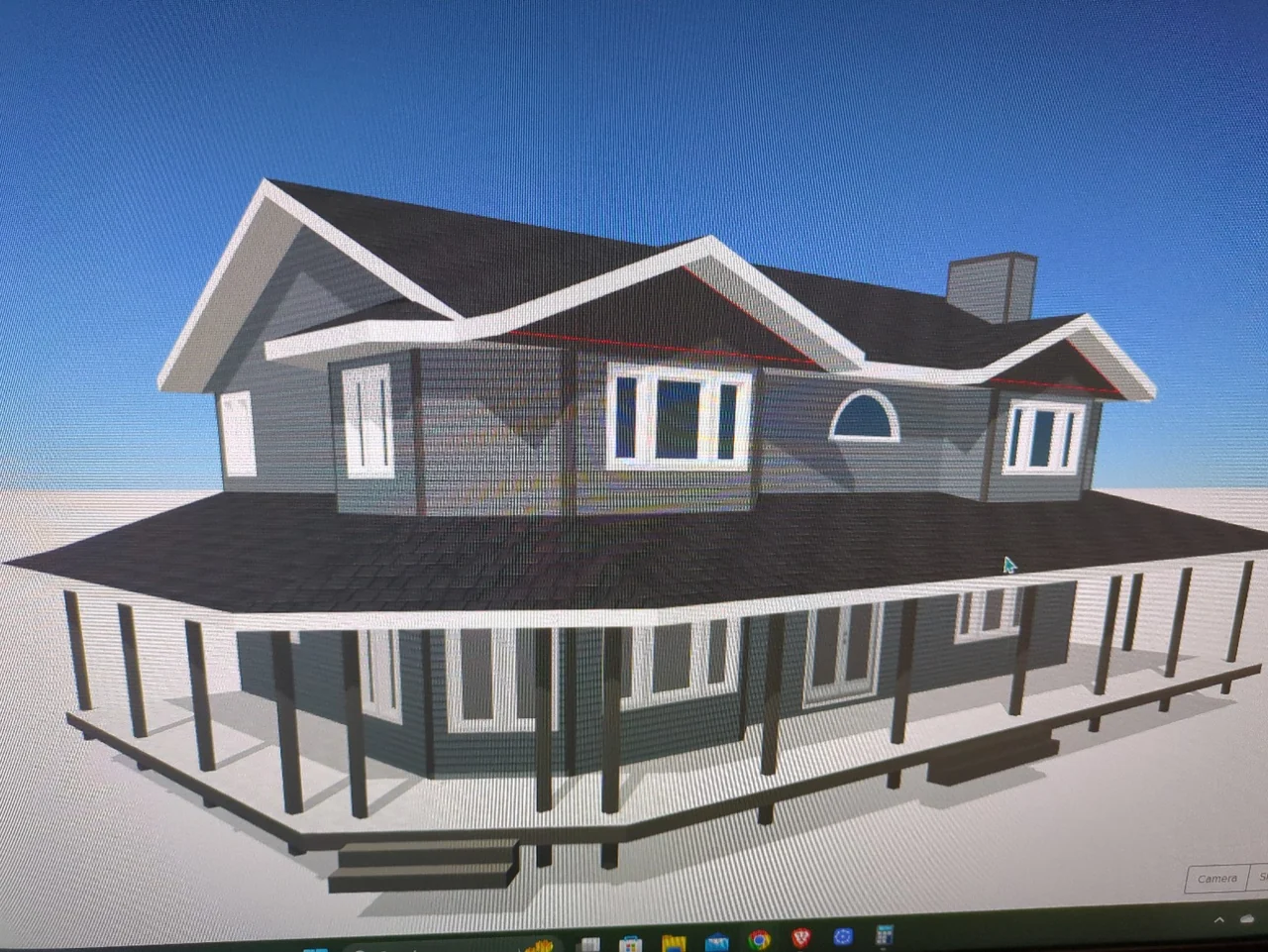 Photograph of a computer design mockup for the vinyl renovation, not a completed project photograph